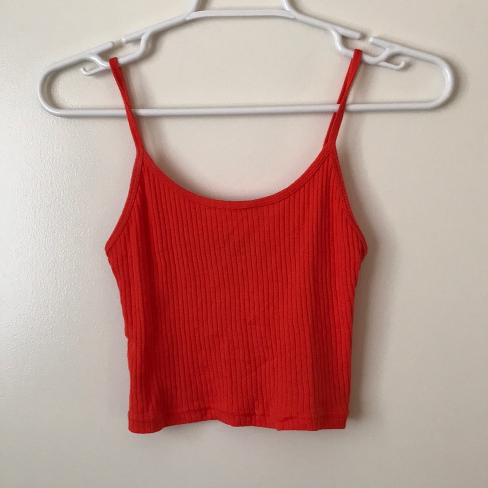 Bright orange crop top